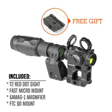 AIM T2r Red Dot Sight & 6XMAG-1 6X Magnifier 2.26" Combo By cgtacticals